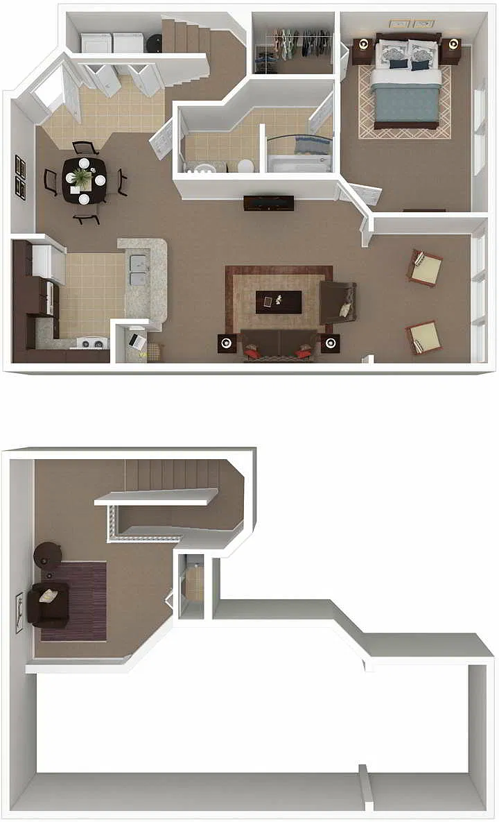 Floor plan A4 Windmill with Solarium - One Bedroom, One Bathr