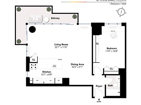 2nd image of 161 W 61st St APT 17C
