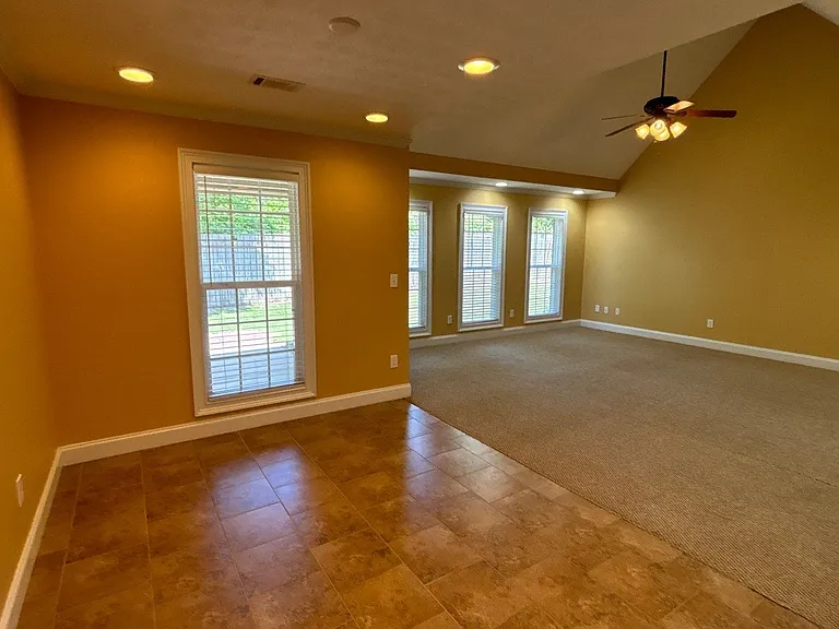 Dining area open to living room area