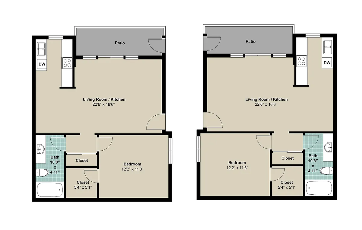 Floor plan 1 Bedroom - Floorplan 1