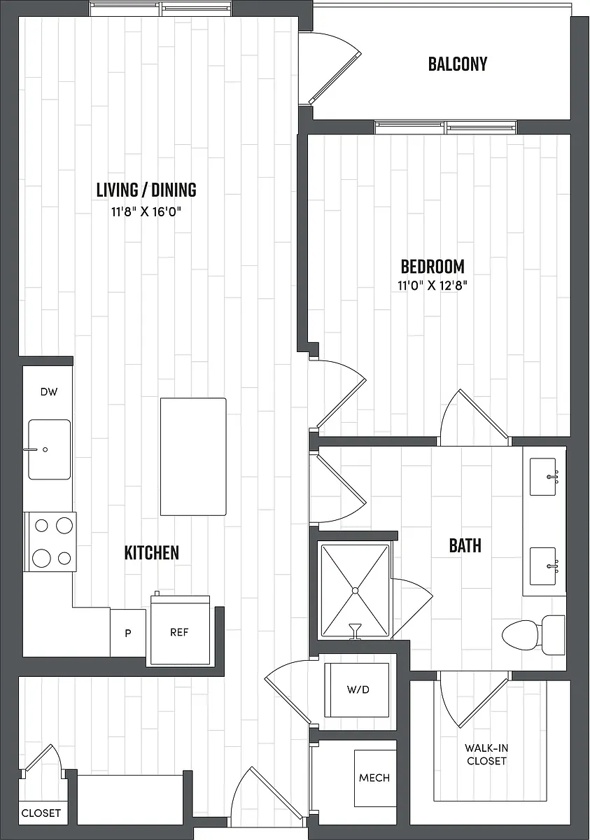 Floor plan 1 Bed/1 Bath-A7