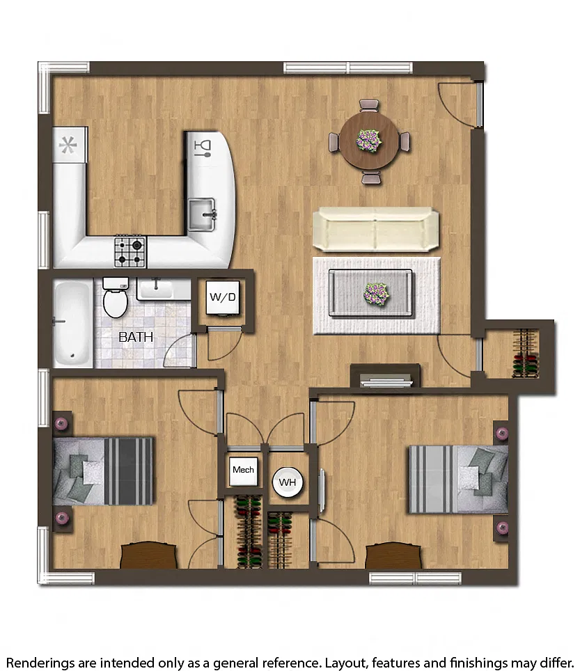 Floor plan 2 Bedroom A