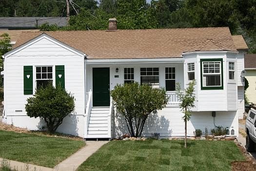 View of the front of the house from the street.