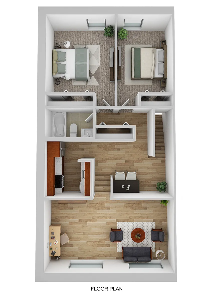 Floor plan 2 Bedroom - 1Bath