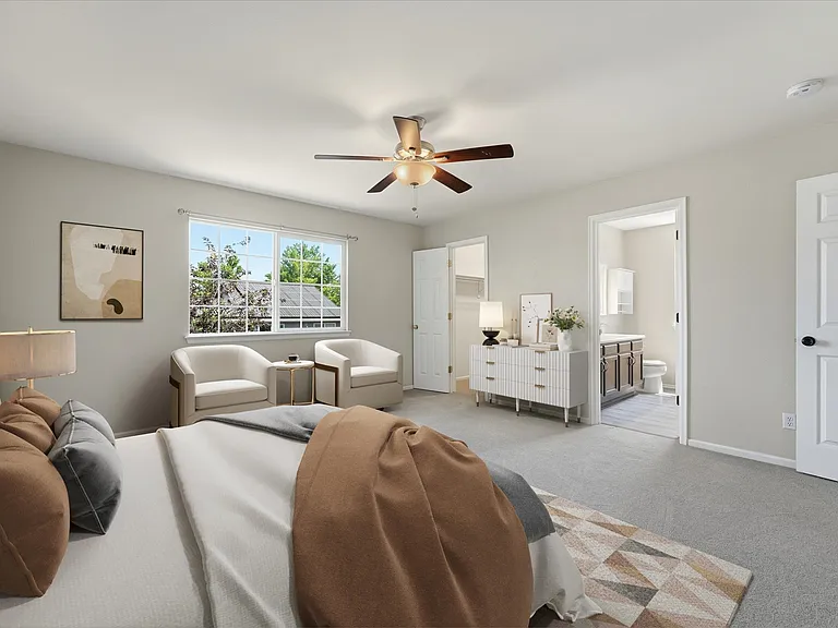 Spacious Primary Bedroom!! Easily fits a King Sized Bed. (virtually staged)