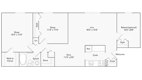 Floor plan Boston Den