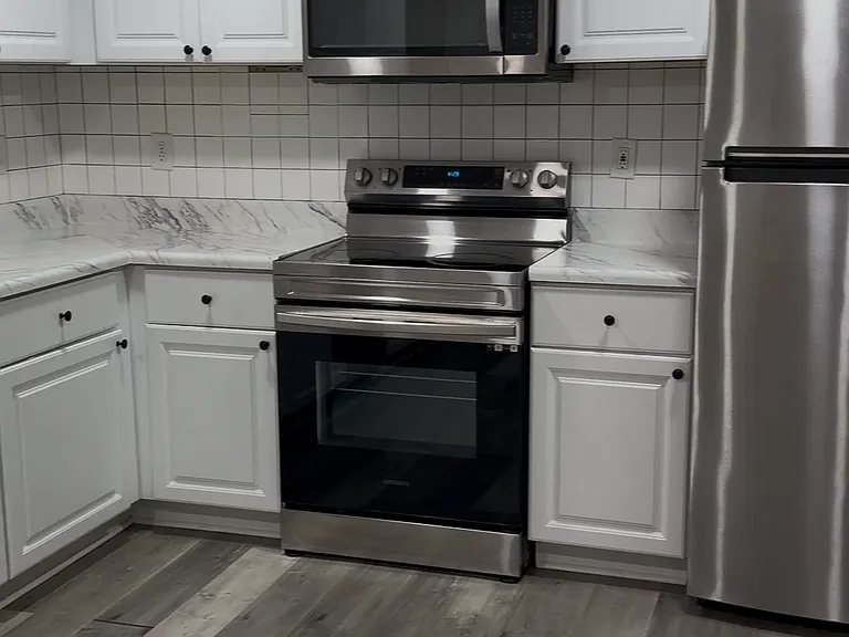 Stainless steel appliances.
