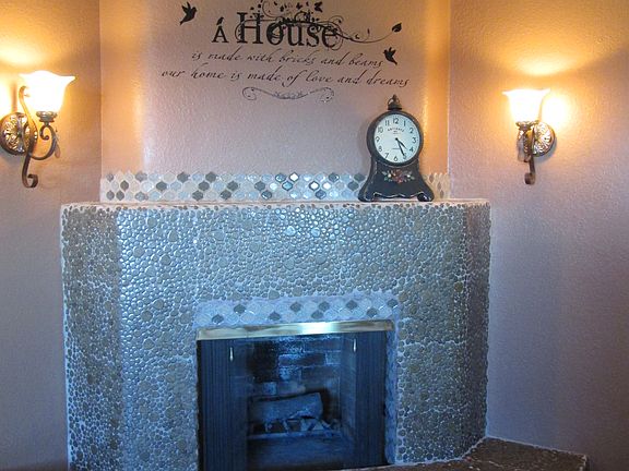 Master  bed fireplace