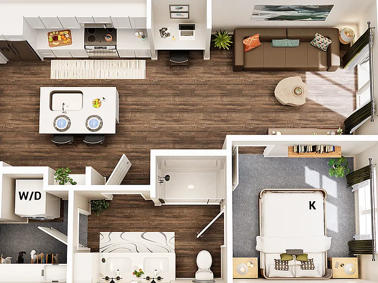 3D Floorplan - Unit A2B_Scheme A 3D Floorplan - Unit A2B_Scheme A