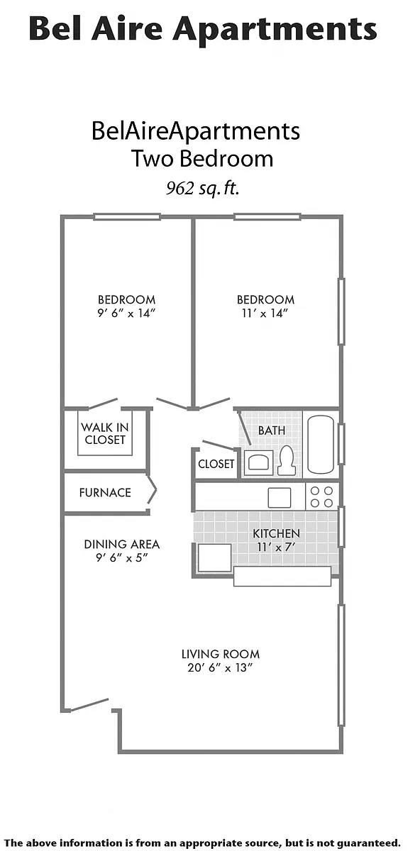 Floor plan 2 Bedroom_1 Bath