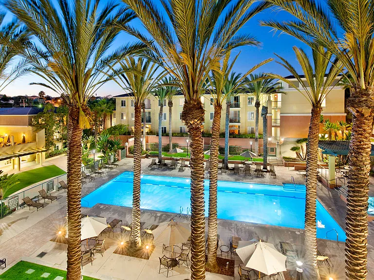 Resort-Inspired Swimming Pool and Hot Tub