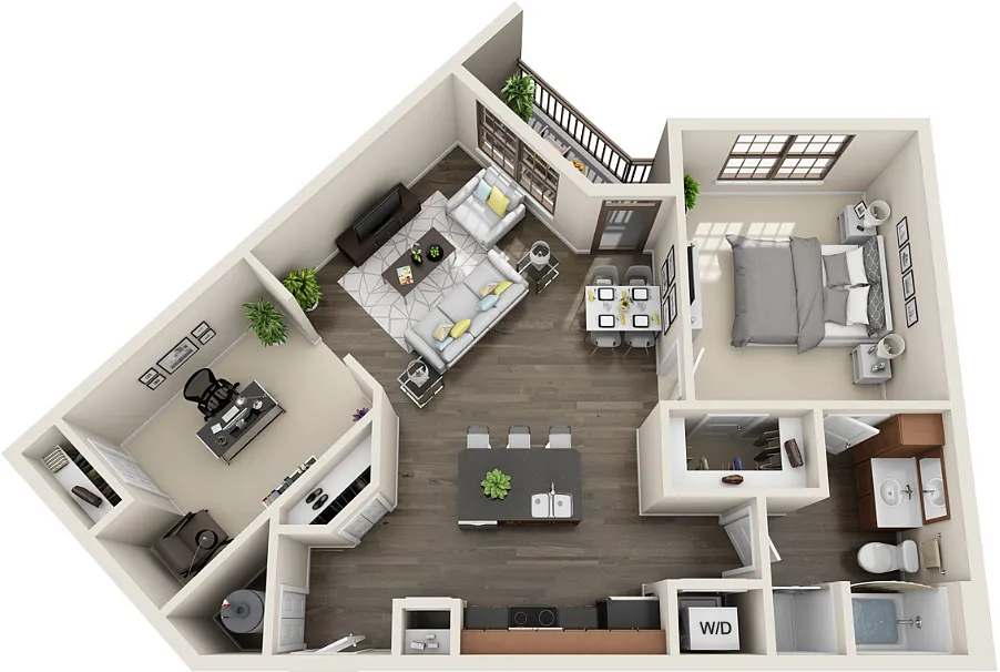 Floor plan The Park with a study/office