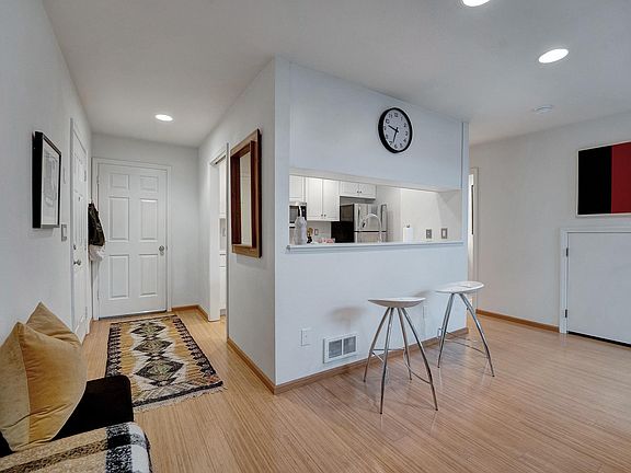 Eatin counter. Some residents have put a small table here for dining