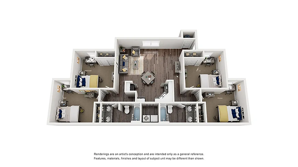 Floor plan Cypress Furnished with Den