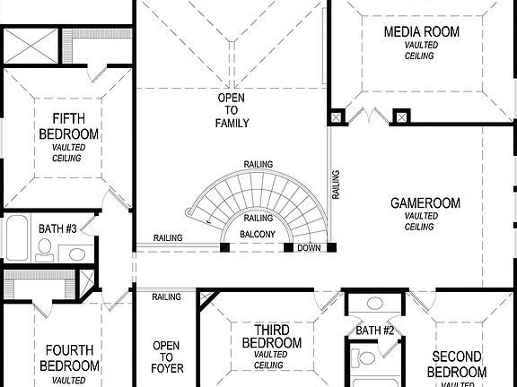 Hillcrest 2F w Media Second Floor Plan