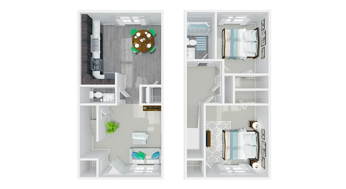 Floor plan 2 Bedroom Townhome