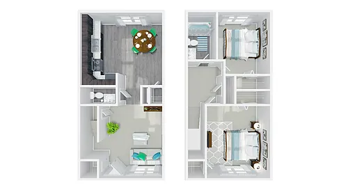 Floor plan 2 Bedroom Townhome