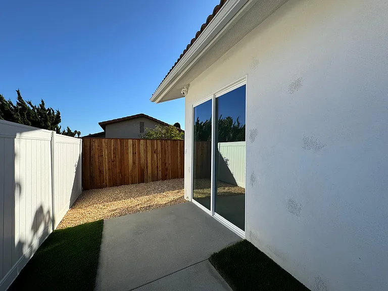 Master suite area with 8' sliding glass doors.