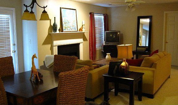 Great room with gas fire place