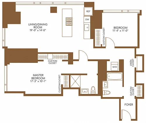 Floor plan 2 Bed 2 Bath