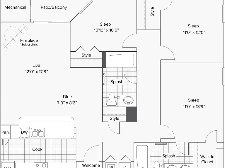 Dover | 3-Bedroom Floorplan Dover | 3-Bedroom Floorplan