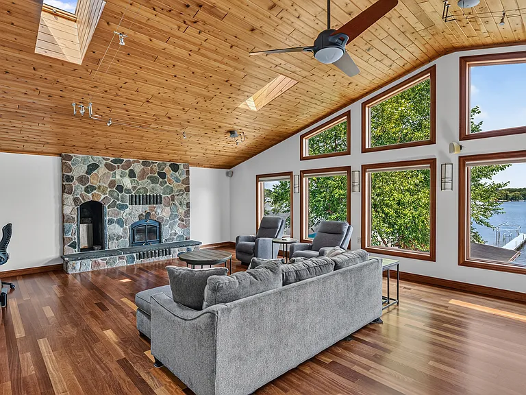 Great room and wood burning fireplace
