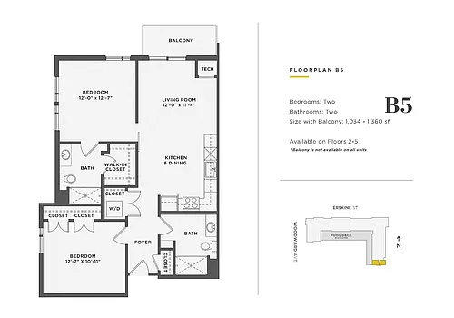Floor plan 2 Bedroom Unit - B5