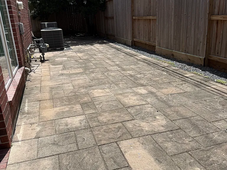 Patio paved backyard