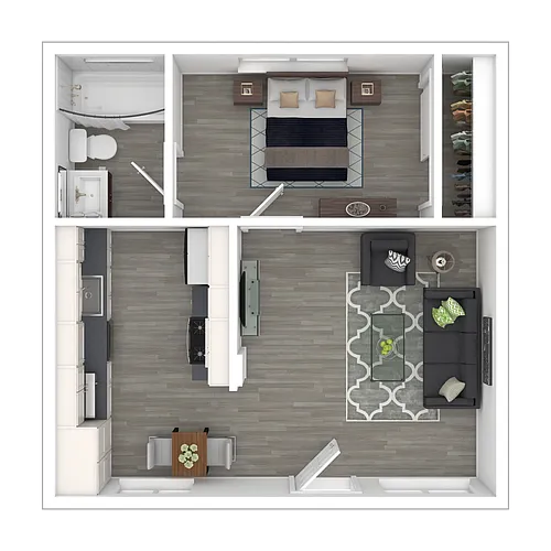 Floor plan 1 Bedroom 1 Bath