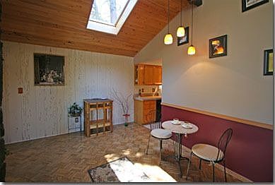 Dining area with office to the left.