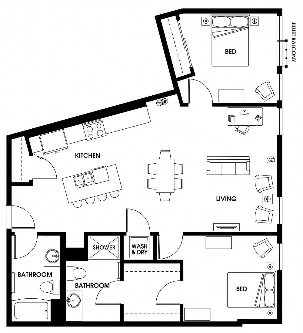Floor plan Two Bedroom B13