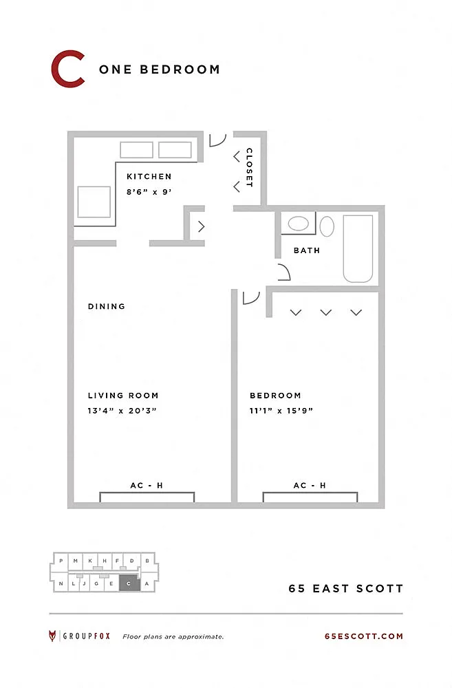 Floor plan One Bedroom