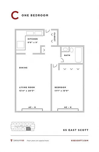 Floor plan One Bedroom