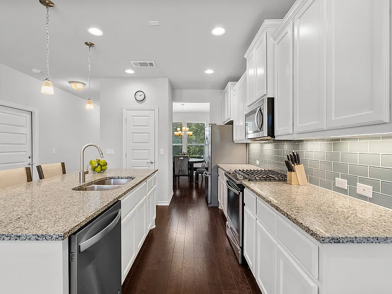 Open floorplan features kitchen and living room