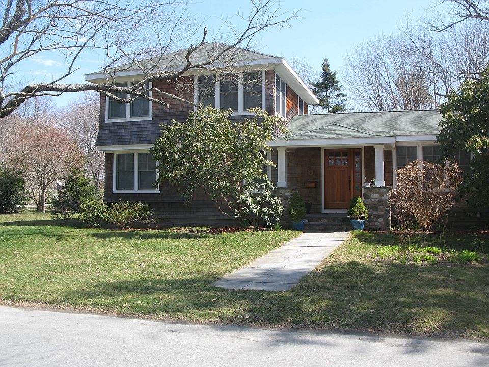 Traditional cedar exterior.
