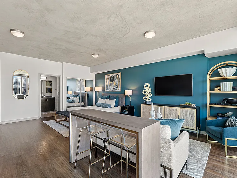 Luxury vinyl plank flooring in kitchen, living and dining room