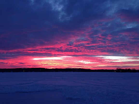 Enjoy the sunrise over the lake