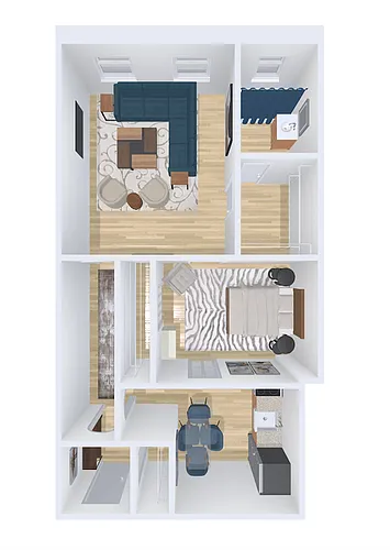Floor plan 1 Bedroom / 1 Bathroom