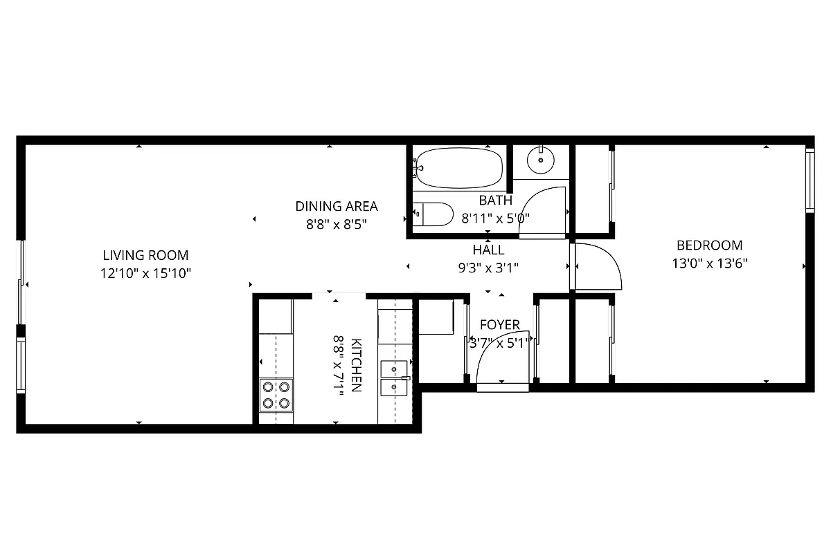 Floor plan 1X1