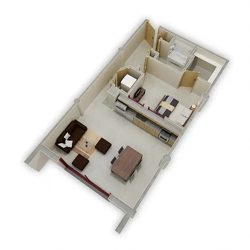 Floor plan One Bedroom H