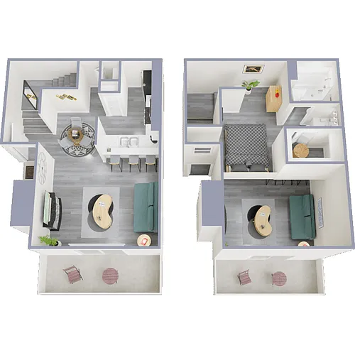 Floor plan 1 Bed 1 Bath B