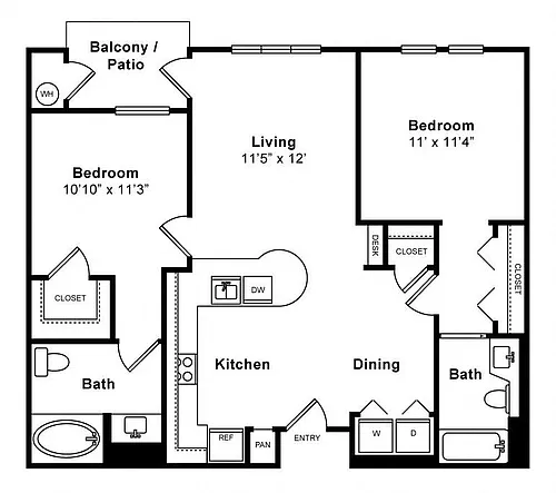 Floor plan Two Bedroom