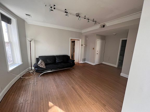 View of living room from den