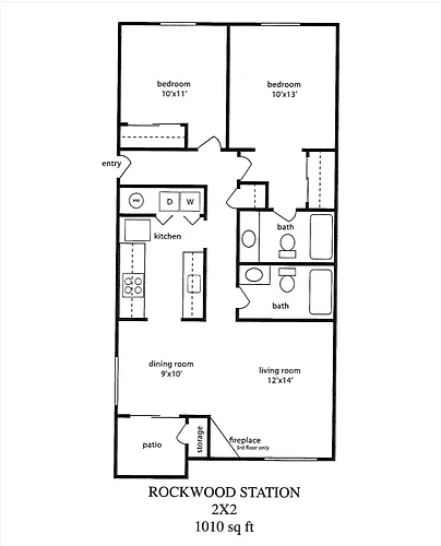 Floor plan Two Bedroom Two Bathroom