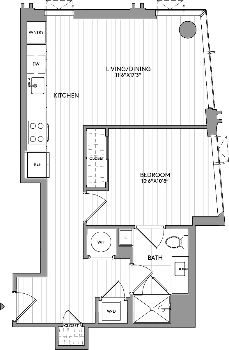 Floor plan 1-Bed-1-Bath-A16