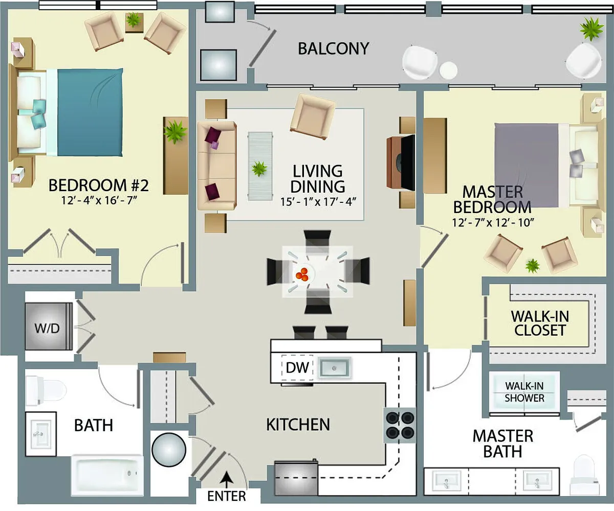 Floor plan Clubside C3 Furnished