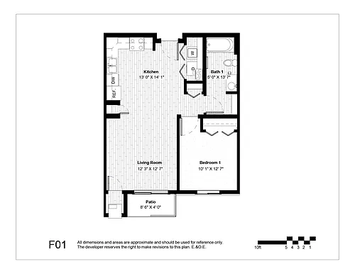 Floor plan One Bedroom One Bath