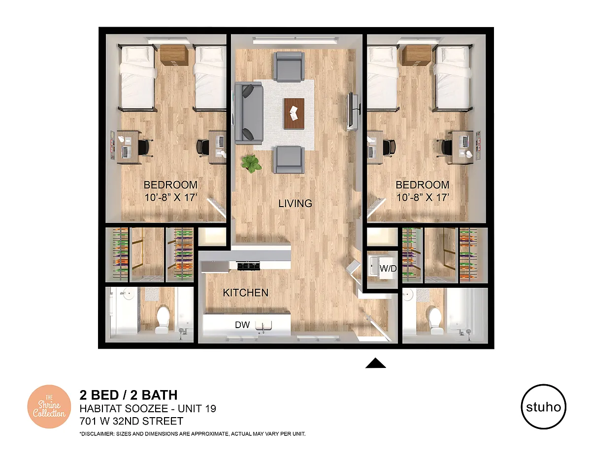 Floor plan Two Bedroom - Habitat