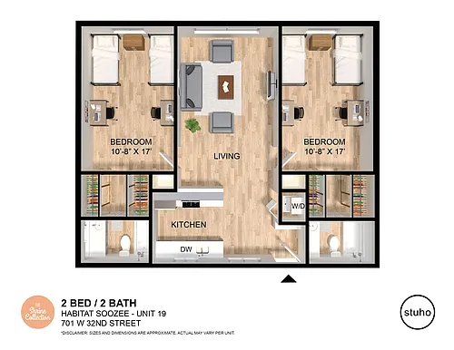 Floor plan Two Bedroom - Habitat