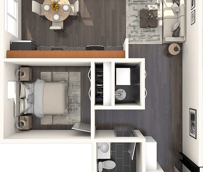 B4: 1 Bed, 1 Bath